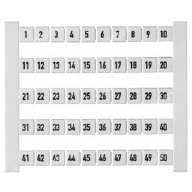 WEIDMULLER Oznacznik do złączek DEK5 FWZ, nadruk - cyfry 1-50, opakowanie 500 sztuk KOD 0473460001
