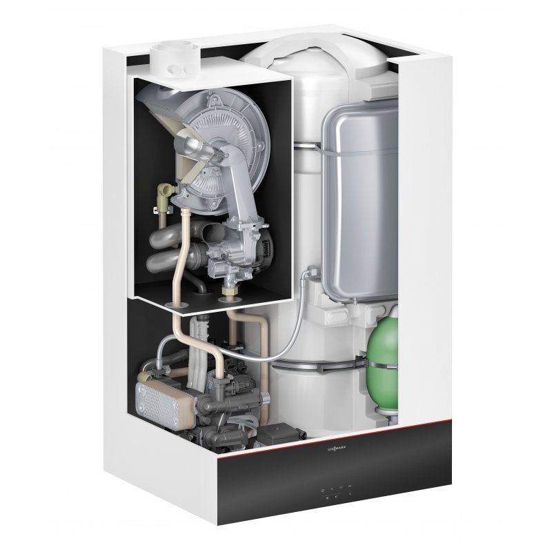 Viessmann Vitodens 111-W 19 kW B1LG Kocioł kondensacyjny, moc 3,2-19kW z zasobnikiem warstwowym 46l wraz z armaturą przyłączeniową kod Z030969