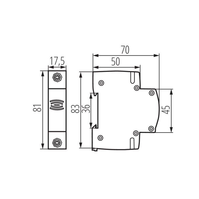 KANLUX Dzwonek modułowy na szynę TH35 KDOB, 230V, 78dB KOD 23261 