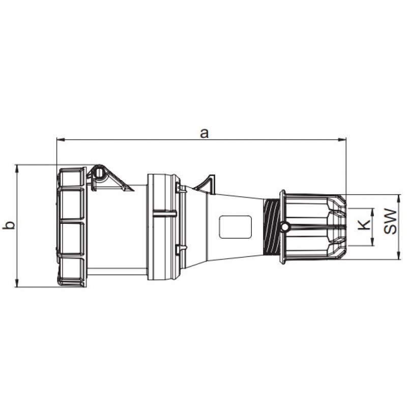 PCE Power Twist Gniazdo przenośne 125A 3P+Z+N 400V IP67 Kod 245-6 