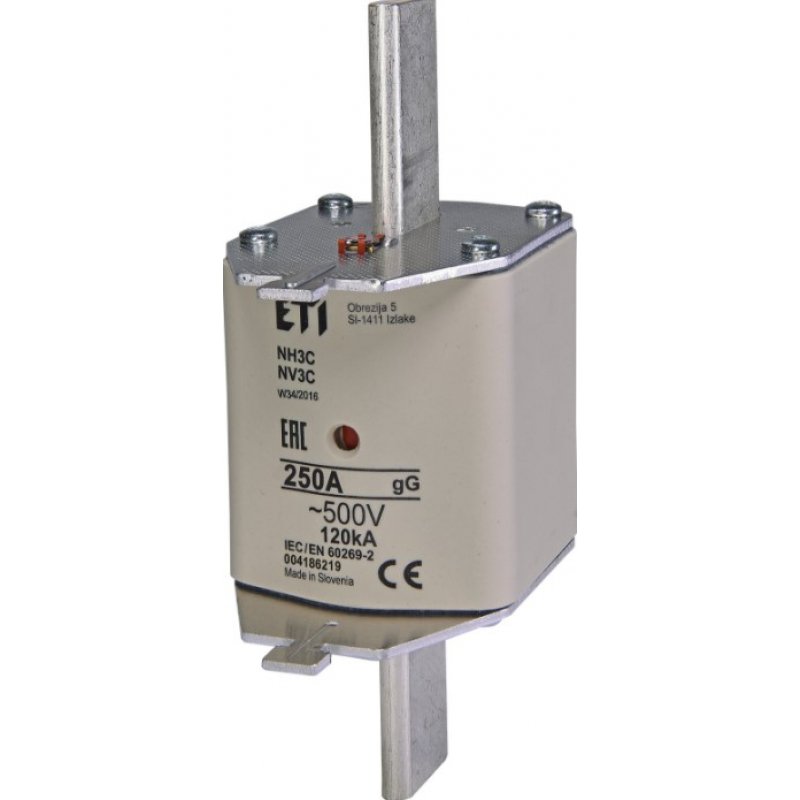 ETI Wkładka topikowa przemysłowa zwłoczna NH3C gG 250A/500V Kod 004186219