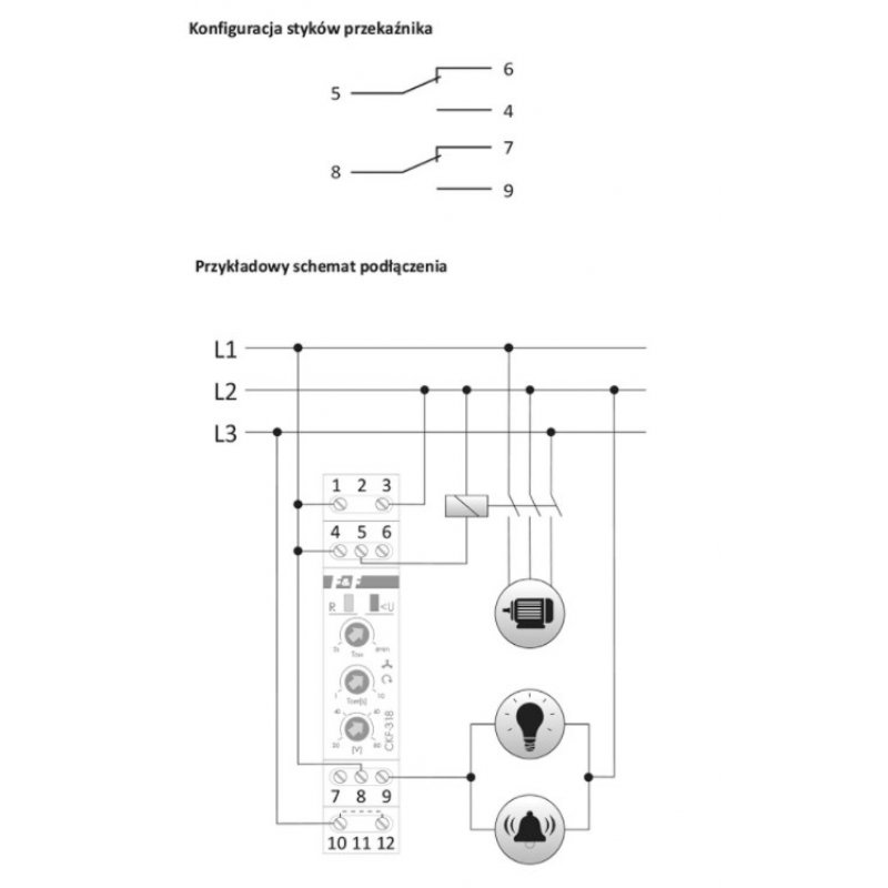F&F CKF-318 Czujnik kolejności i zaniku fazy, Bez przewodu neutralnego Kod CKF-318 