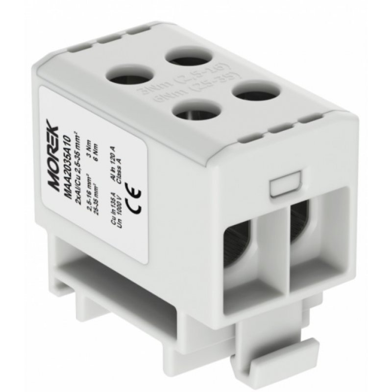 SIMET MAA2050A10 szary Złączka szynowa gwintowa rozgałęźna AL/CU / 1,5-50 mm2 Kod 89730002