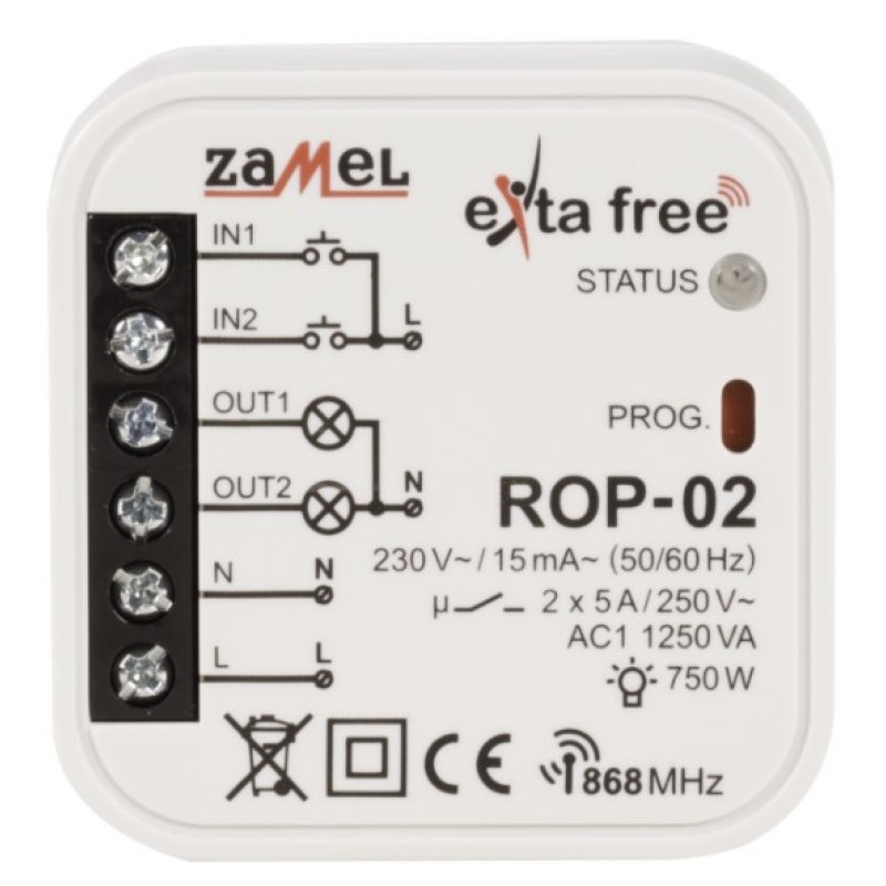 ZAMEL Exta Free, Radiowy odbiornik 2-kanałowy, dopuszkowy, Typ: ROP-02 KOD: EXF10000050