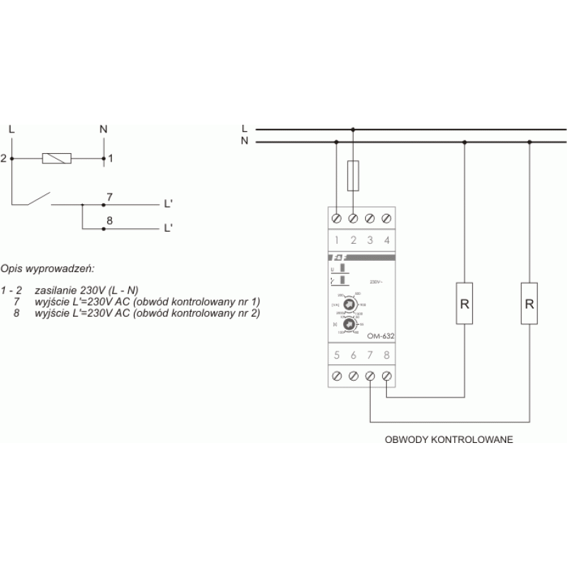 F&F Ogranicznik poboru mocy, regulowana moc, stały czas powrotu KOD: OM-632 
