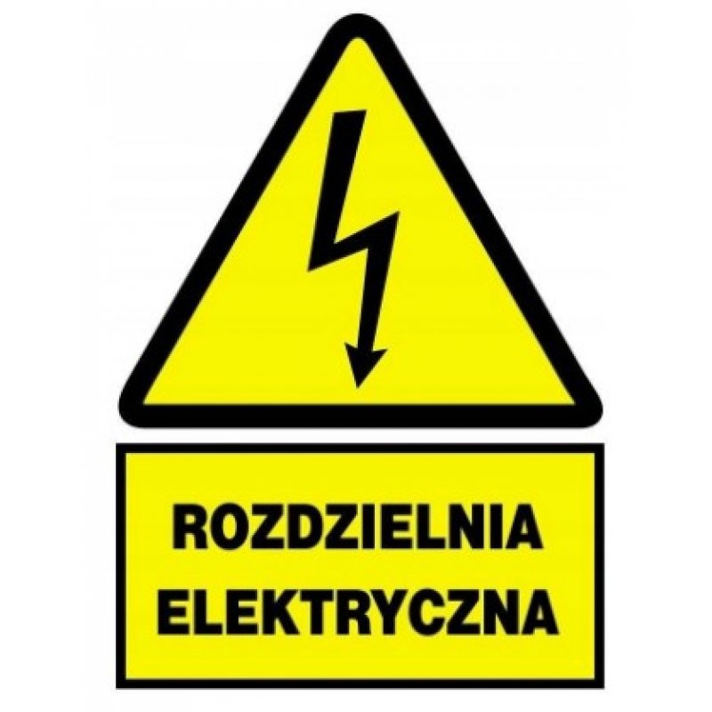 Trytyt Znak elektryczny ostrzegawczy ROZDZIELNIA ELEKTRYCZNA Kod ZEO/A-10