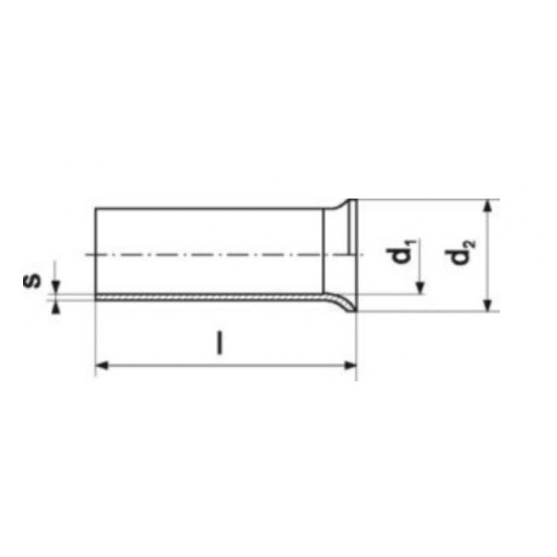 Erko TA Końcówka tulejkowa bez izolacji, cynowana galwanicznie (opak.100szt) Kod TA_1,5-10/100 