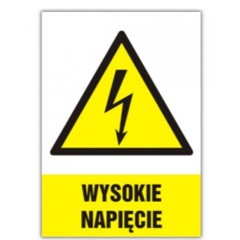 Trytyt Znak elektryczny ostrzegawczy WYSOKIE NAPIĘCIE Kod ZEO/A-2