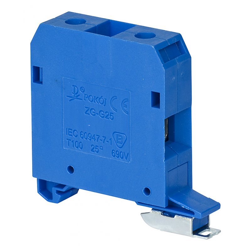 POKÓJ ZG-G25/TS35 Złączka gwintowa, przekrój 25mm2, 101A, 690V kolor niebieski KOD: A11-1536