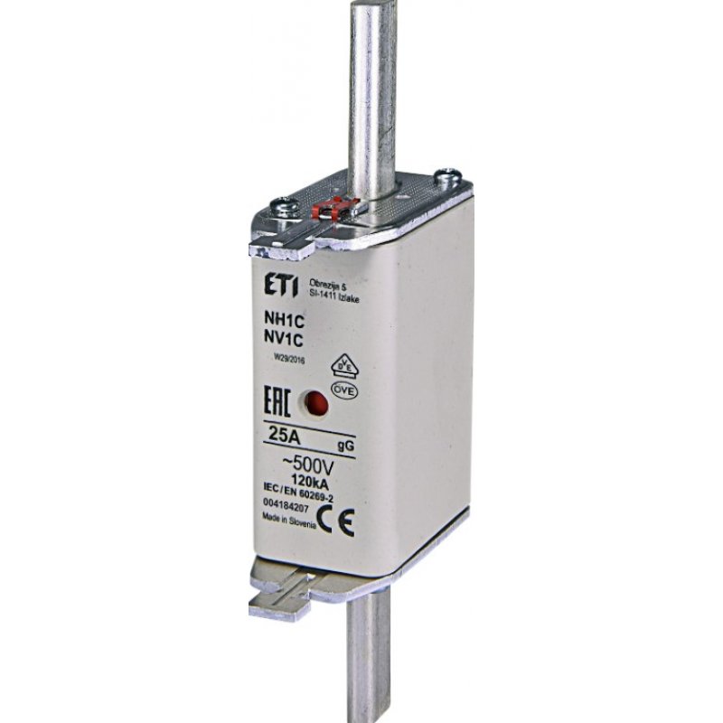 ETI Wkładka topikowa zwłoczna Kombi NH1C gG 25A/500V Kod 004184207