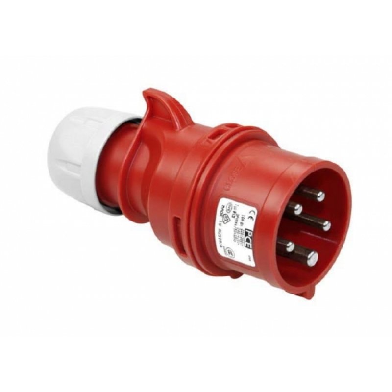 PCE Turbo Shark Wtyczka przenośna 32A, 3P+Z+N, 400V, IP44, zaciski śrubowe KOD: 025-6
