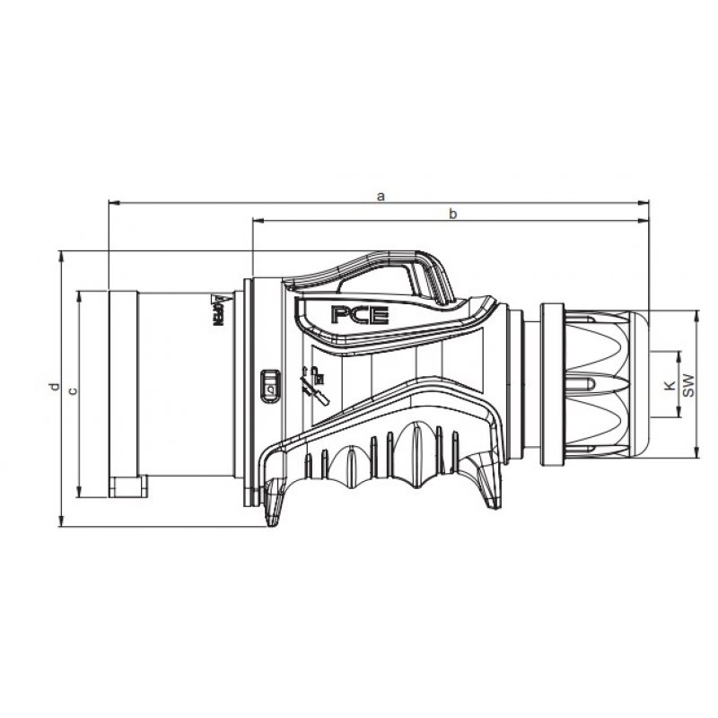 PCE Grip Gniazdo przenośne 32A 3P+Z+N 400V IP44/54 Kod 2253-6TT 