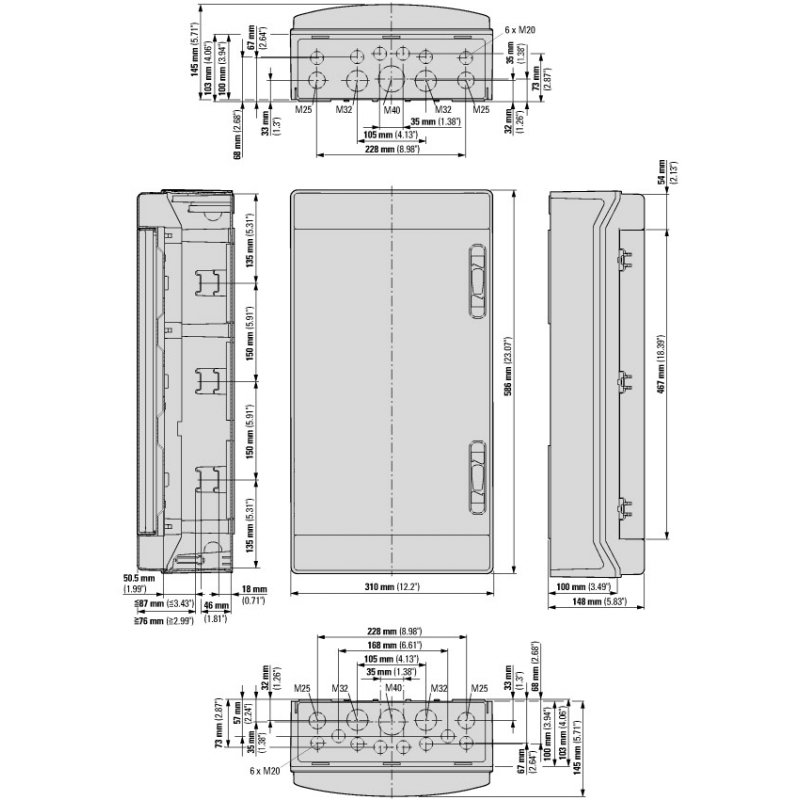 EATON IKA-3/36-OT Szafka modułowa IKA - bez szyn, IP65, KOD 174208 