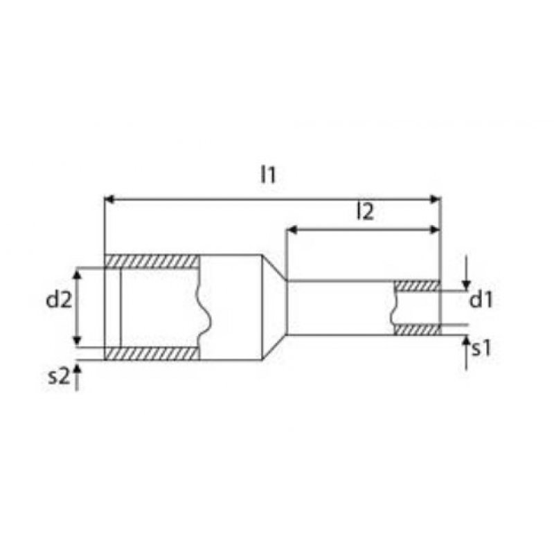 Trytyt Tulejkowe końcówki kablowe DUI, Dł.tulejki 8mm, białe, (opakow.100szt)  Kod DUI-0,50-8BI 