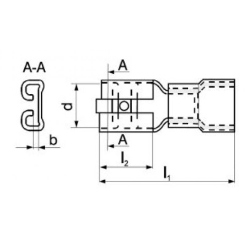 Erko MSEPA Nasuwka przewodowa w pełnej izolacji, mosiądz, (opak.100szt) Kod MSEPA_6,3-2/100 