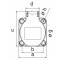 PCE Gniazdo tablicowe 1F P-Nova, 16A, 230V, 2P+Z z bolcem, IP54, KOD 104-0B 