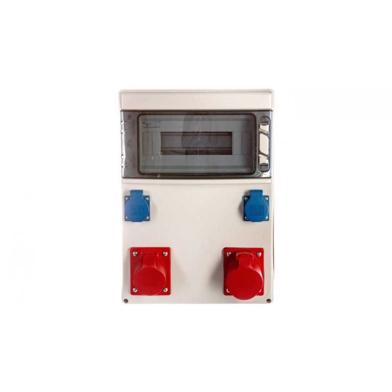 PCE STAR Rozdzielnica stacjonarna, okienko 12 modułów, wejście M32, wyjście 32A/5p, 16A/5p, 2xGS 250V, bez zabezpieczeń, KOD: 9023001W