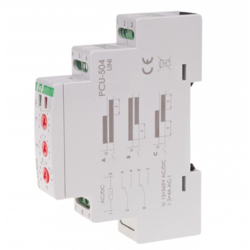 F&F Przekaźnik czasowy z podtrzymaniem po zaniku napięcia zasilania, KOD: PCU-504 UNI 