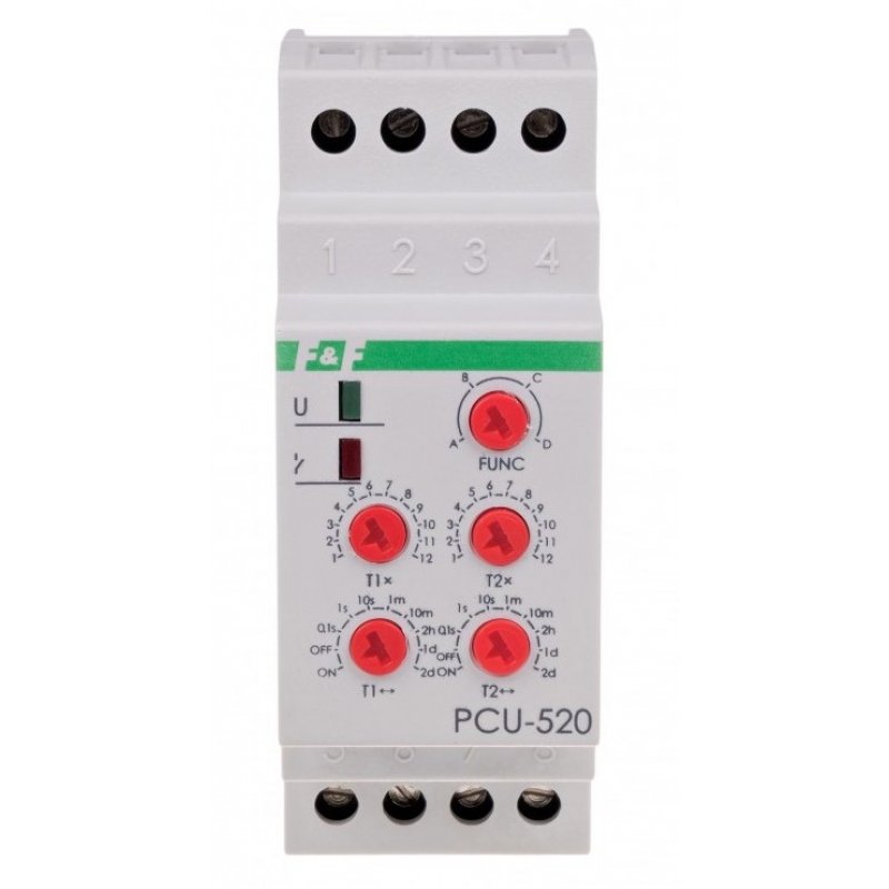 F&F Przekaźnik czasowy z nastawą dwóch czasów t1 i t2  KOD: PCU-520