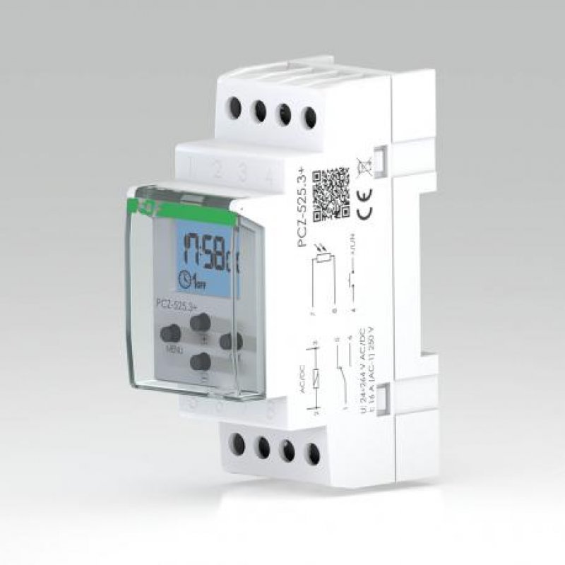 F&F PCZ-525.3 PLUS Zegar sterujący programowalny astronomiczny z przerwą nocną, NFC KOD PCZ-525.3-PLUS 