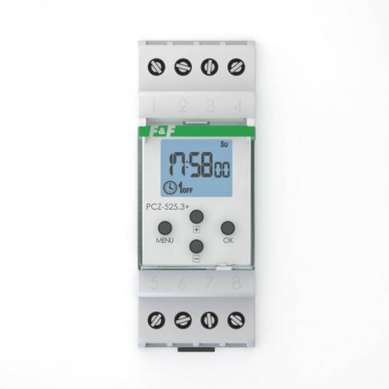 F&F PCZ-525.3 PLUS Zegar sterujący programowalny astronomiczny z przerwą nocną, NFC KOD PCZ-525.3-PLUS