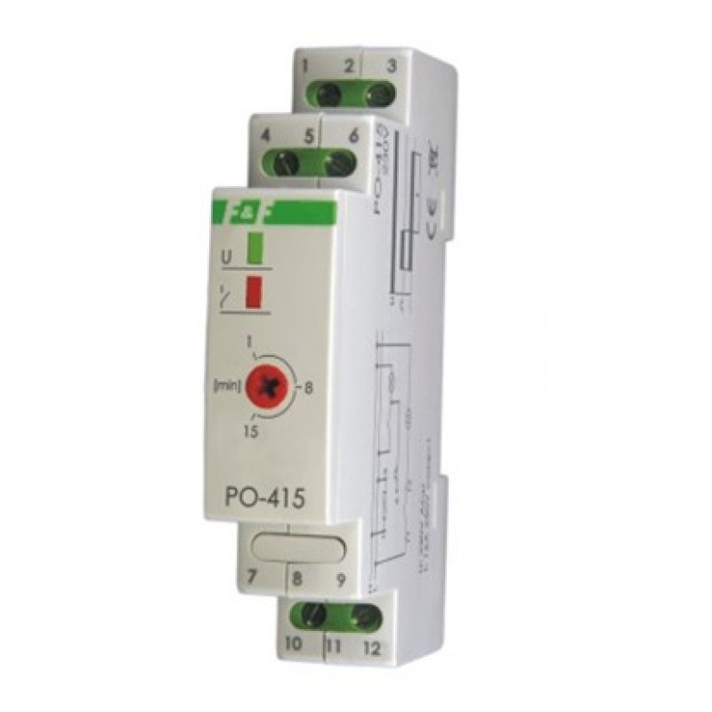 F&F Przekaźnik czasowy z opóźnionym odpadaniem, 24V T=1-60s KOD: PO-415-1-60S