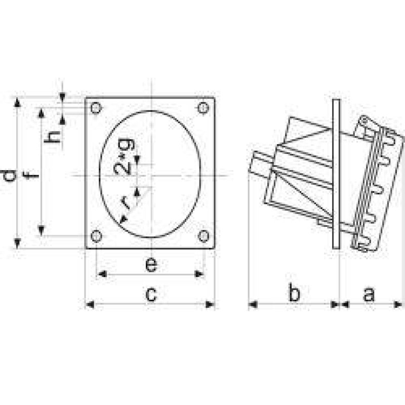 POLAM-NAKŁO Gniazdo wtyczkowe tablicowe w obudowie IP67, 32 A, KOD 2646-630 