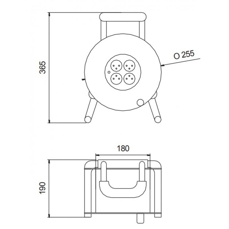 PCE JAWOR Przedłużacz zwijany na bębnie stalowym, Dł. 40mb, IP20 Kod 9111T48273 