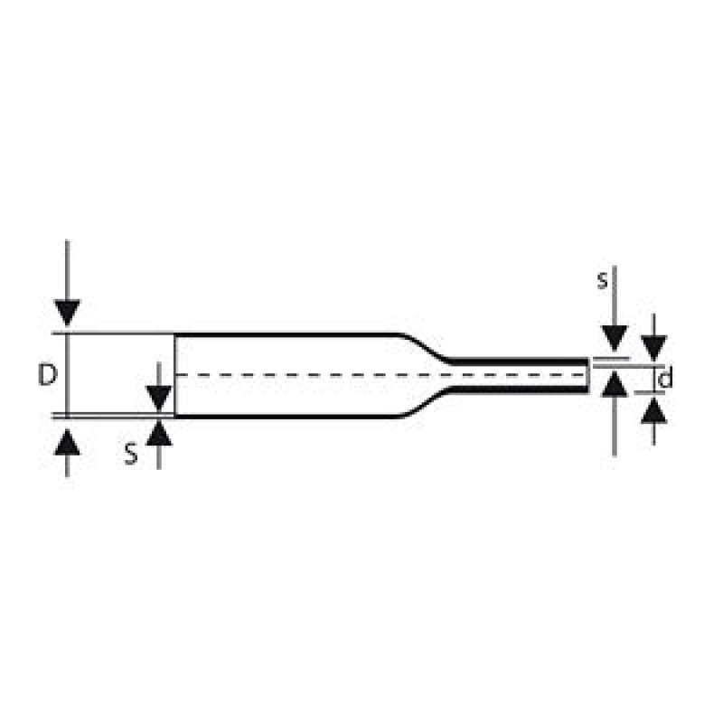 ONNLINE RTMK Rurka termokurczliwa z klejem, 1000 mm, 1m, D = 85/25 mm, poliolefin, klej termotopliwy, KOD: RTMK-85/25 