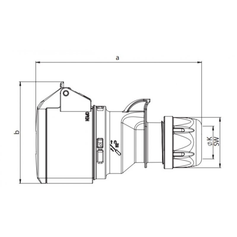 PCE Shark Gniazdo przenośne 32A 230V 2P+Z IP44 Kod 223-6 