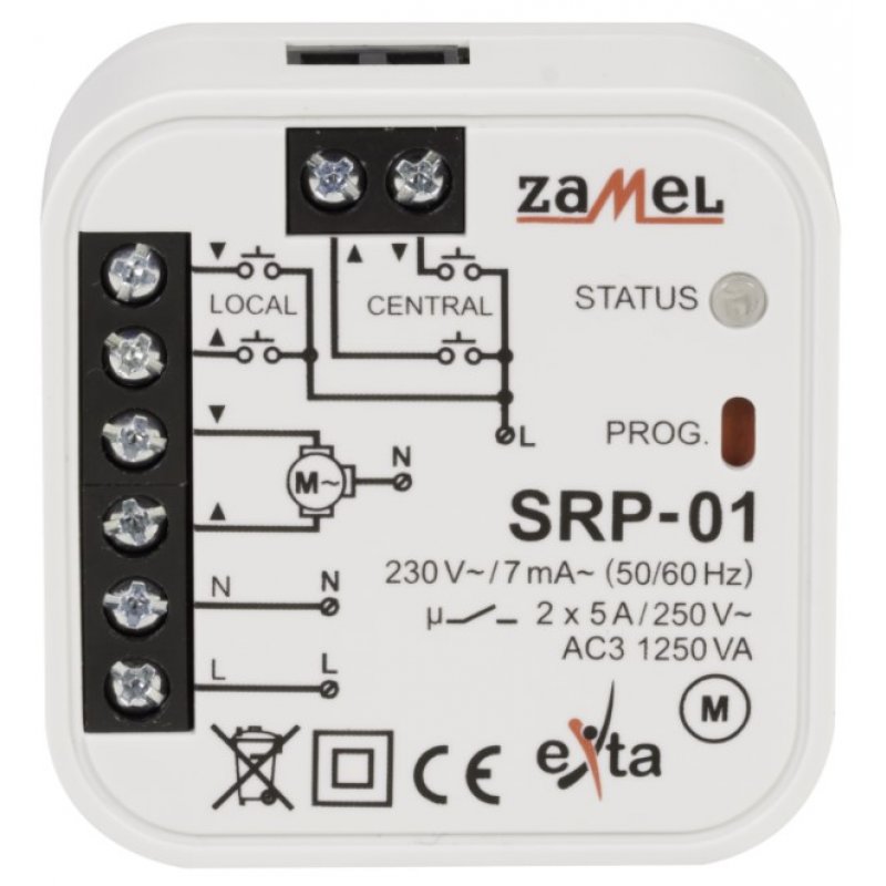 ZAMEL Sterownik rolet dopuszkowy przewodowy Typ: SRP-01 KOD EXT10000126
