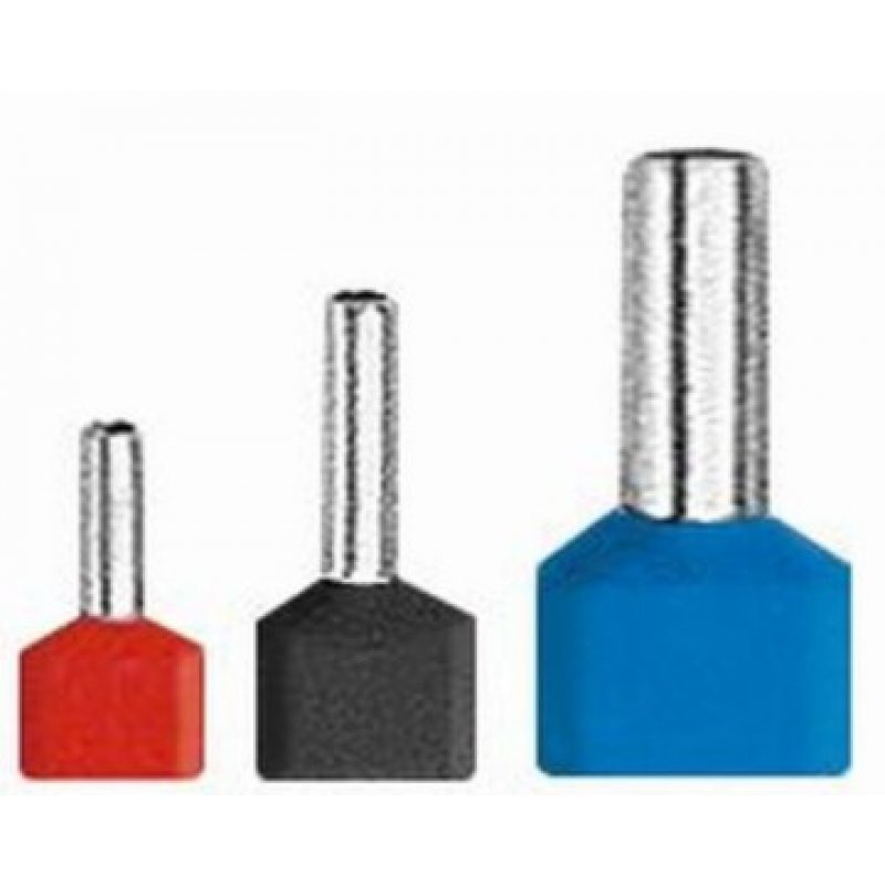 Erko TV Końcówka tulejkowa podwójna, cynowana galwanicznie (opak.100szt), niebieska Kod TV_2,5-12/100