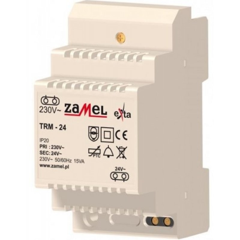 Zamel TRM-24 Transformator 230/24V AC 15VA Kod EXT10000137