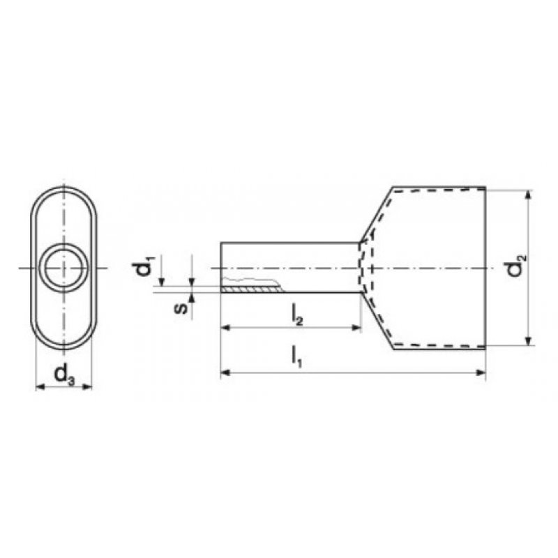 Erko TV Końcówka tulejkowa podwójna, cynowana galwanicznie (opak.100szt), szary Kod TV_6-12/100 
