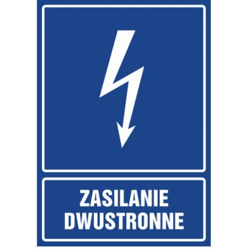 Trytyt Znak elektryczny informacyjny ZASILANIE DWUSTRONNE Kod ZEI/A-4