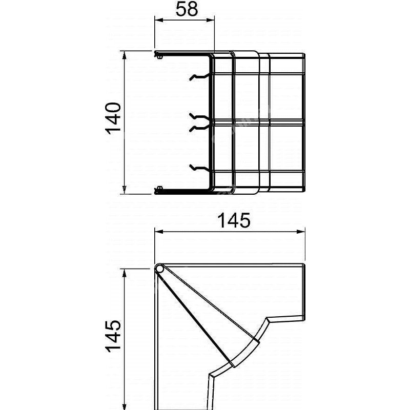 OBO BETTERMANN Naroże wewnętrzne do zmiany kierunków kanałów Rapid 45-2, 53x130mm, kolor biały KOD: 6113250 