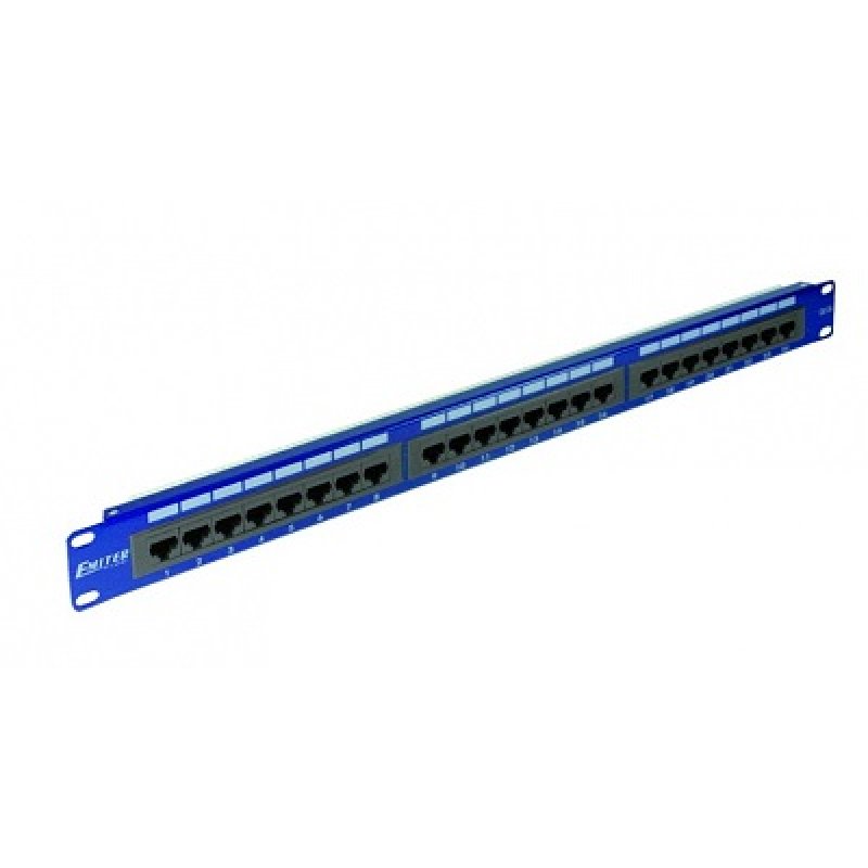 EMITER EmiterNet Panel krosowy 19" UTP, 24xRJ45, nieekranowany, kat 5e, niebieski Kod: DCN/PPFA652K248C5E