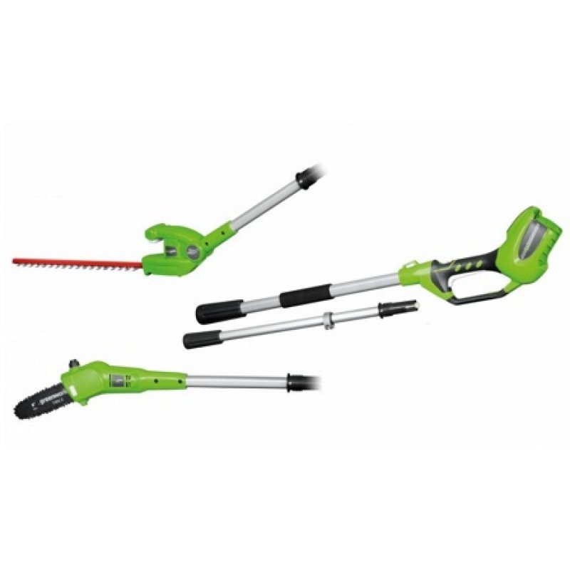 GREENWORKS Zestaw Pilarka i nożyce do żywopłotu na wysięgniku 2w1, 2,4m Kod: GR1300607