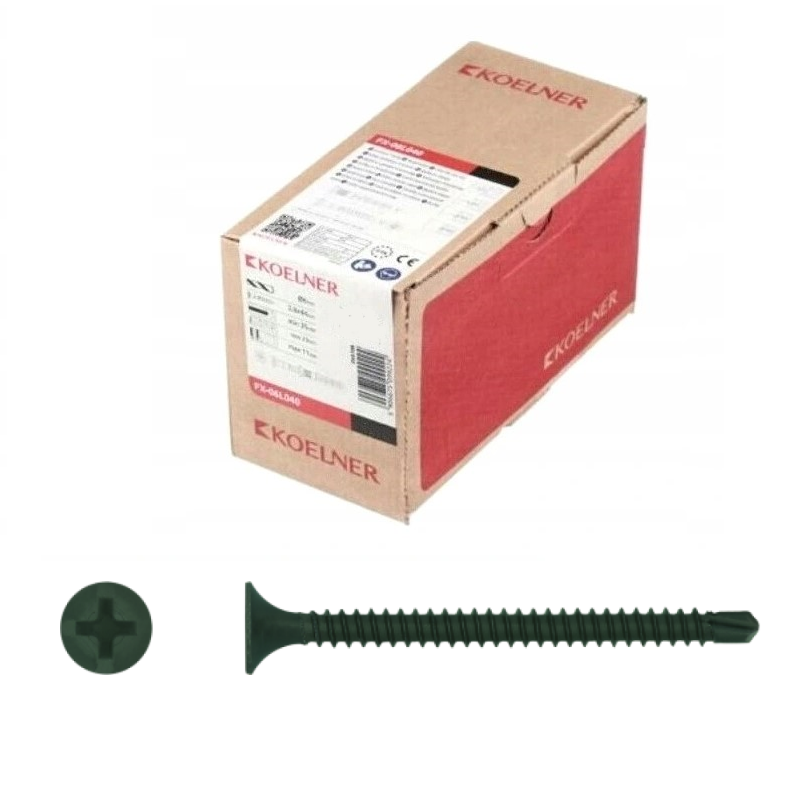 KOELNER WS Wkręt samowiercący do łączenia profili stalowych, 3.5 x 45 mm, 500 sztuk / opakowanie, KOD: WS-3545