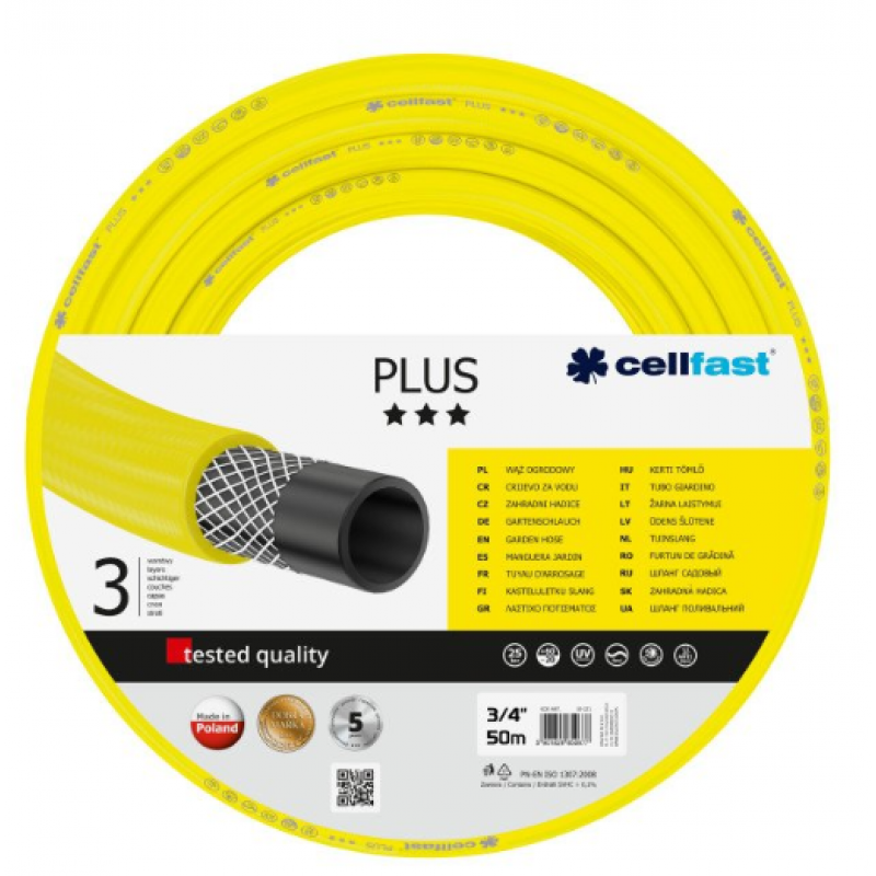 CELLFAST Wąż ogrodowy PLUS 3/4 cala, 25 mb KOD: 10-220