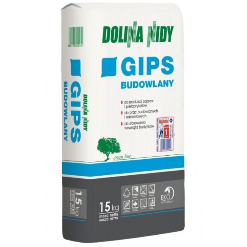 Dolina Nidy Gips budowlany 15kg Kod DN-GB-15