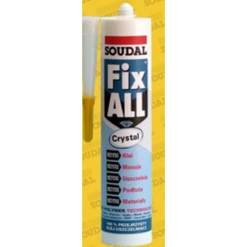 Soudal FIX ALL CRYSTAL Klej uszczelniacz hybrydowy 290ml, bezbarwny Kod 111271