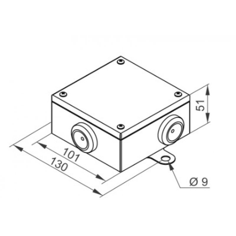Baks PMO1(5/3) Puszka metalowa łączeniowo-rozgałęźna, E90 Kod 801200 
