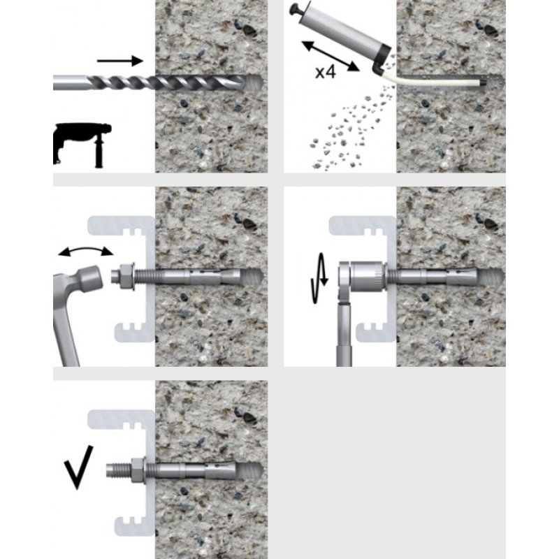 Rawlplug R-XPT-08060/10 Kotwa opaskowa do betonu niespękanego 8x60 Kod R-XPT-08060/10 