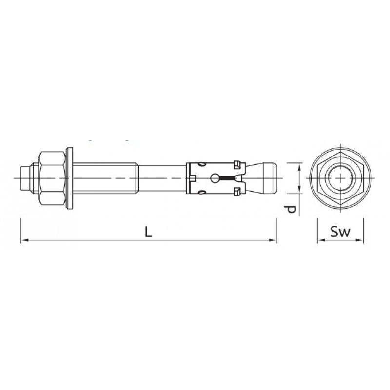 Rawlplug R-XPT-06100/40 Kotwa opaskowa do betonu niespękanego 6 x 100 Kod R-XPT-06100/40 