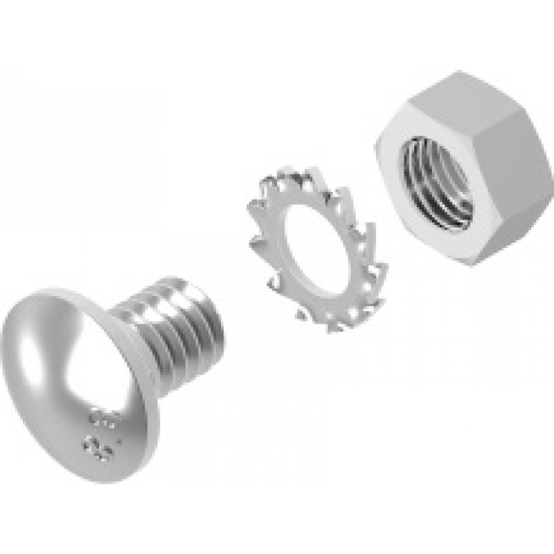 BAKS Śruba z łbem grzybkowym SGM6x12, 6 x 12mm, 100 sztuk w opakowaniu KOD 650641