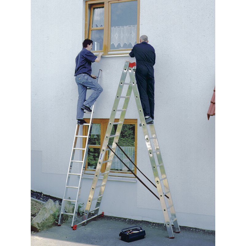Krause Trzyelementowa wielofunkcyjna drabina Krause Tribilo 3x8 szczebli, wysokość robocza 6,05m KOD: 129666 