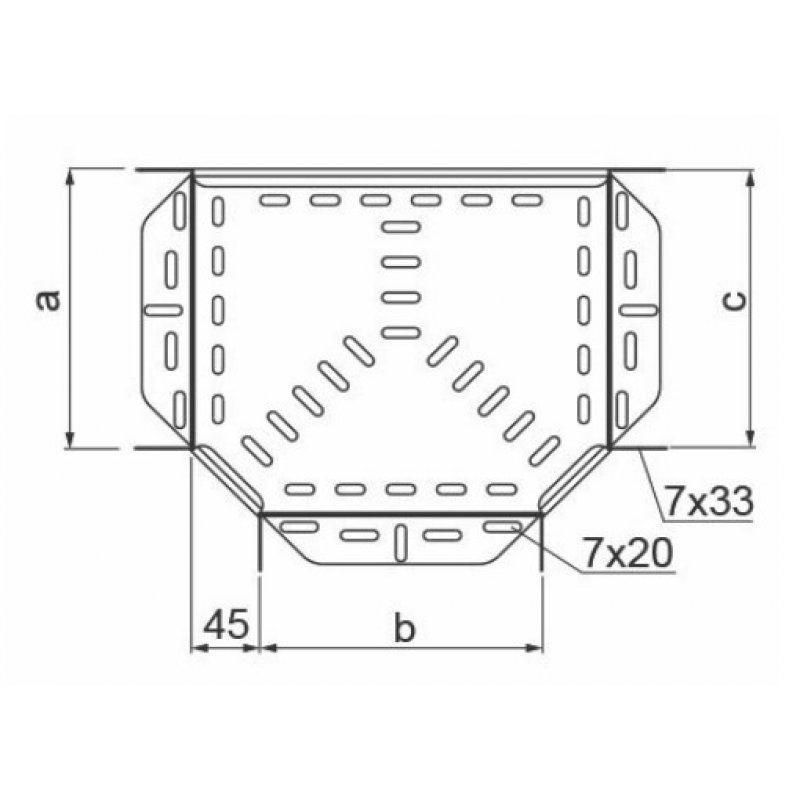 Baks TKJ100H60 Trójnik korytka, grubość blachy 1,0mm, E90 Kod 166610 