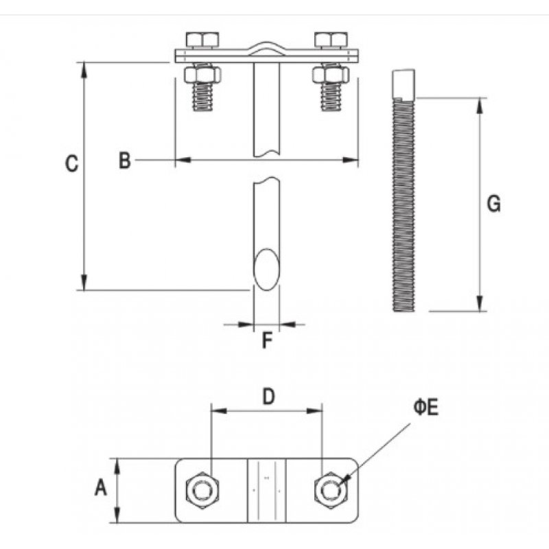 Elko-Bis Uchwyt dystansowy wbijany, Dł. 250mm Kod 24.2 OC 