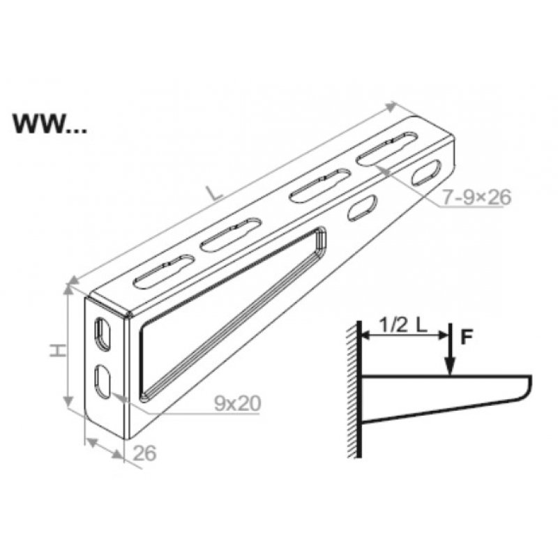 Baks WW50 Wysięgnik wzmocniony Kod 710405 